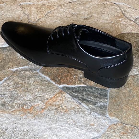 Terroni Men\'s Black Lace Dress Shoe-Synthetic Leather-Fashionable
